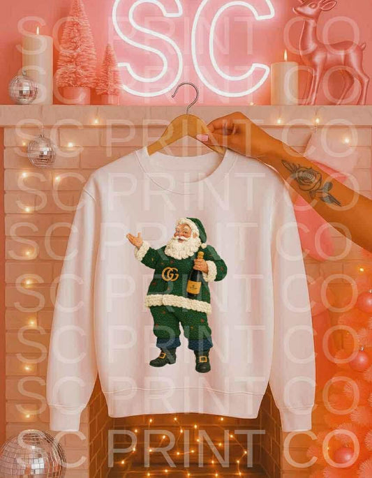 Santa bou-jee Yarn ADULT & YOUTH TEE OR PULLOVER