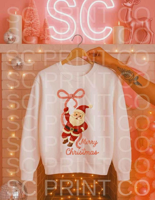 Merry Christmas Santa Yarn ADULT & YOUTH TEE OR PULLOVER