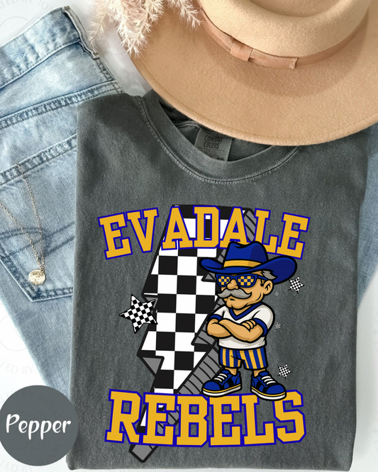 Evadale Rebels  Comfort Color Tee